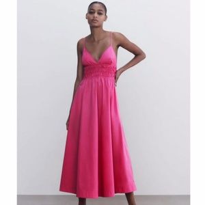 Zara Voluminous Poplin Dress NWT